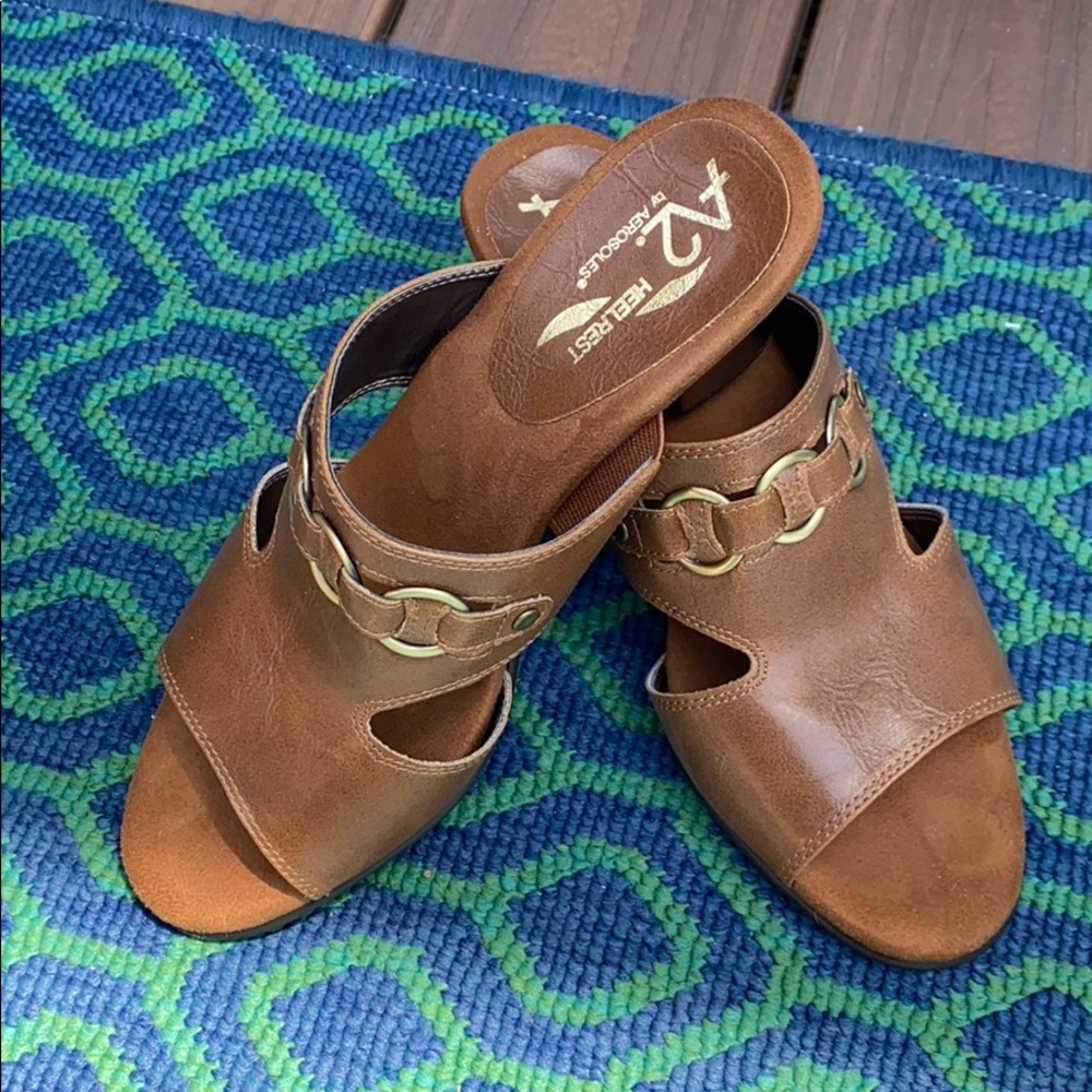 Brown leather shoes